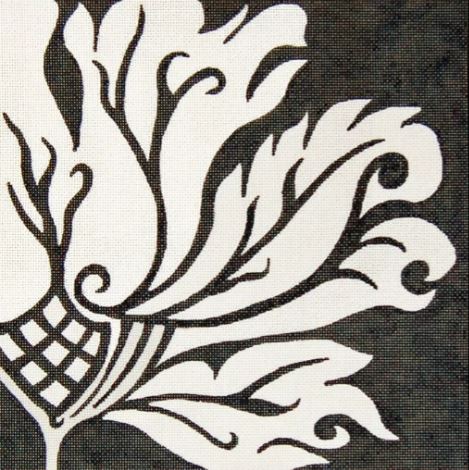 click here to view larger image of Flora - White on Black (hand painted canvases)