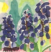 click here to view larger image of Spring Grape Hyacinths (hand painted canvases)