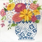 click here to view larger image of Vase of Beauties (hand painted canvases)
