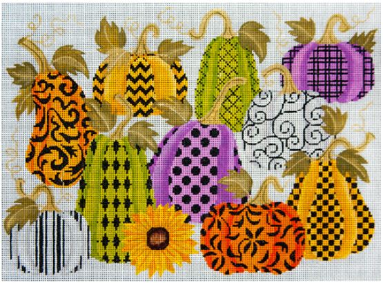 click here to view larger image of Pumpkin Patch (hand painted canvases)