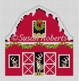 click here to view larger image of Reindeer Barn (hand painted canvases)