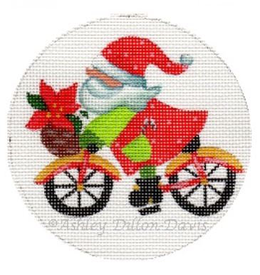 click here to view larger image of Santa Biking (hand painted canvases)