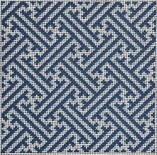 click here to view larger image of Navy/White Diagonal Fretwork Square (None Selected)