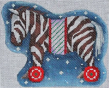 click here to view larger image of Lavender Stripe Zebra on Wheels (hand painted canvases)