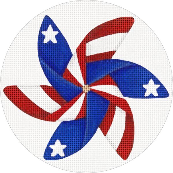 click here to view larger image of Flag Pinwheel Ornament (hand painted canvases)