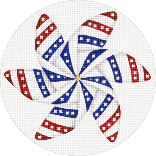 click here to view larger image of Dot Pinwheel Ornament (hand painted canvases)