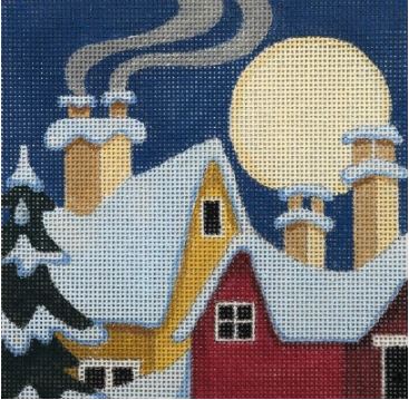 click here to view larger image of Winter Homes (hand painted canvases)