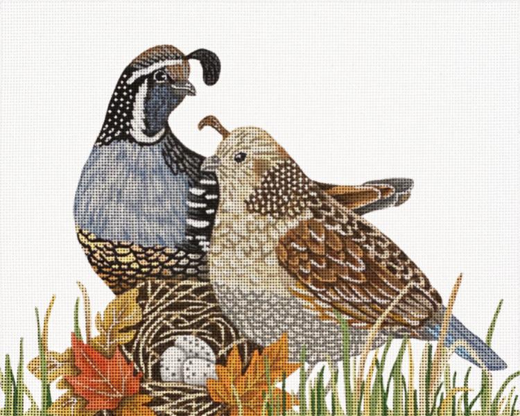 click here to view larger image of Quails (hand painted canvases)