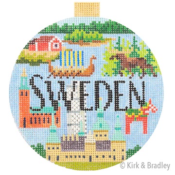 click here to view larger image of Travel Round - Sweden (hand painted canvases)