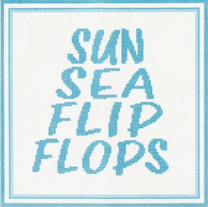 click here to view larger image of Sun Sea Flip Flops (printed canvas)