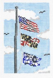 click here to view larger image of Maryland Flagpole (hand painted canvases)