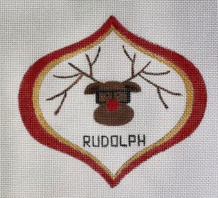 click here to view larger image of Rudolph Ornament (hand painted canvases)