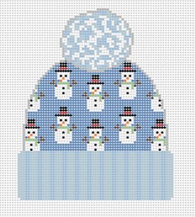 click here to view larger image of Holiday Hat - Snowmen (hand painted canvases)