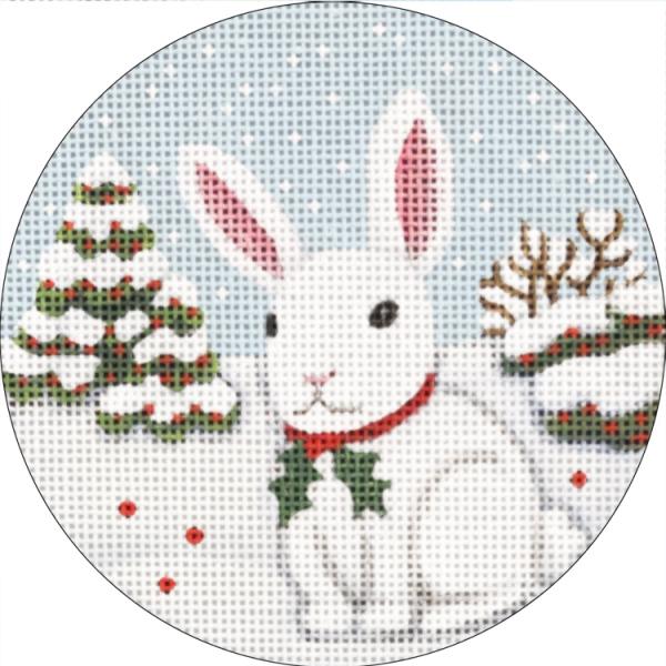 click here to view larger image of Winter Rabbit Ornament (hand painted canvases)
