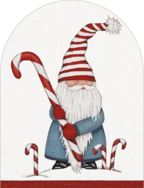 click here to view larger image of Candy Cane Gnome (hand painted canvases)
