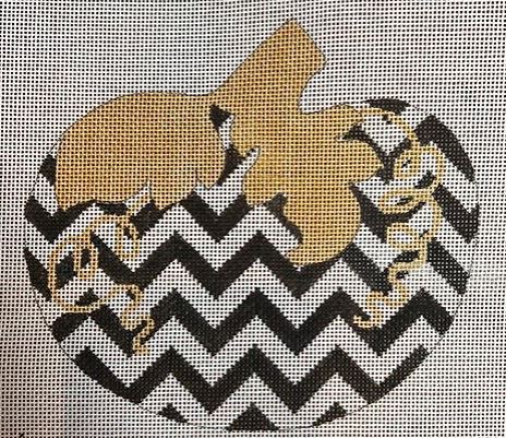click here to view larger image of Black Chevron Pumpkin (hand painted canvases)