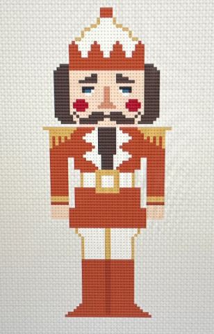 click here to view larger image of Nutcracker - Burnt Orange/White (hand painted canvases)