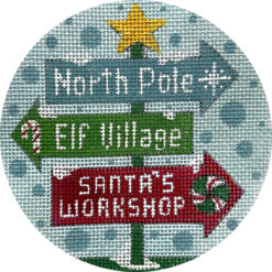 click here to view larger image of North Pole Sign (hand painted canvases)