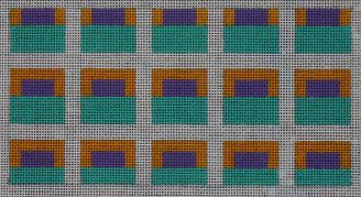 click here to view larger image of Aqua/Yellow/Purple Squares (hand painted canvases)