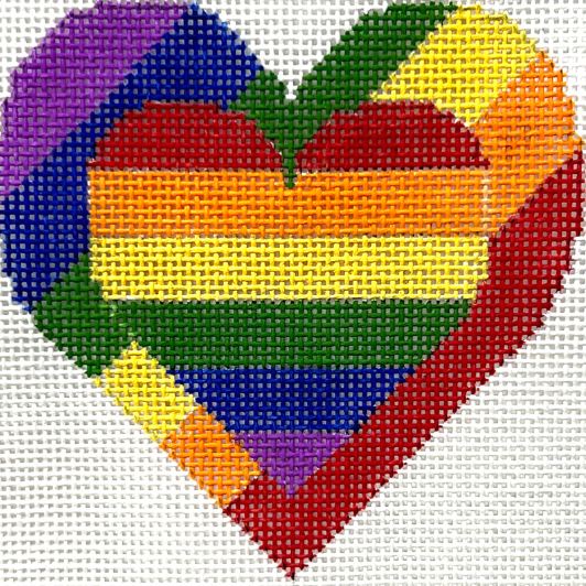click here to view larger image of Rainbow Heart (hand painted canvases)