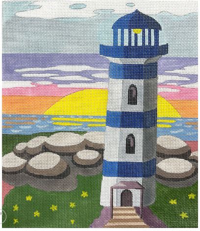 click here to view larger image of Lighthouse at Sunset (hand painted canvases)