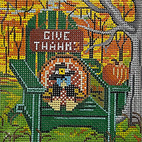 click here to view larger image of Thanksgiving Chair (hand painted canvases)