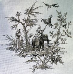 click here to view larger image of Toile Elephant (hand painted canvases)