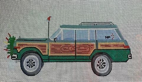 click here to view larger image of Holiday Wagoneer  (hand painted canvases)
