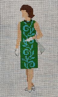 click here to view larger image of Jackie in Green/Blue (hand painted canvases)
