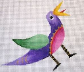 click here to view larger image of Purple Bird w/Pink Breast (hand painted canvases)