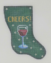 click here to view larger image of Mini Sock - Cheers (hand painted canvases)