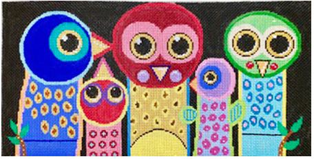 click here to view larger image of Owl Group (hand painted canvases)