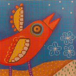 click here to view larger image of Small Orange Bird (hand painted canvases)