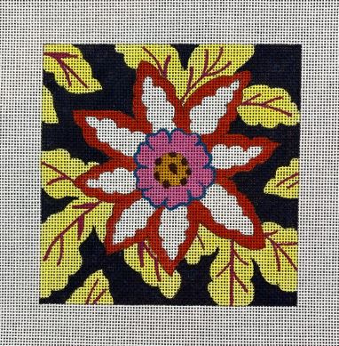 click here to view larger image of Orange and White Flower (hand painted canvases)