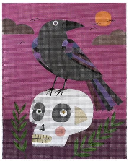 click here to view larger image of Skull and Crow (hand painted canvases)