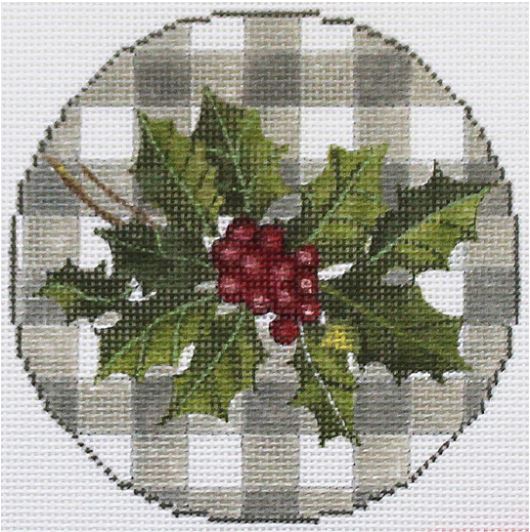 click here to view larger image of Gingham Ornament - Ivy (hand painted canvases)