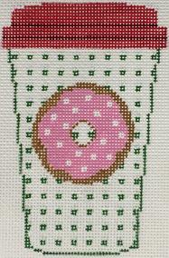 click here to view larger image of Green Donut Cup (hand painted canvases)