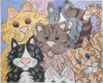 click here to view larger image of Cat Crowd (hand painted canvases)