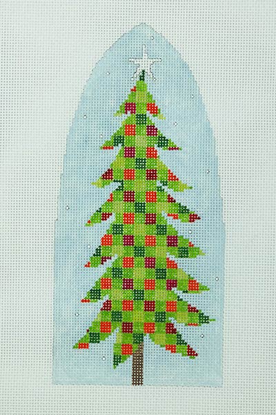click here to view larger image of Christmas Tree Checkers (hand painted canvases)