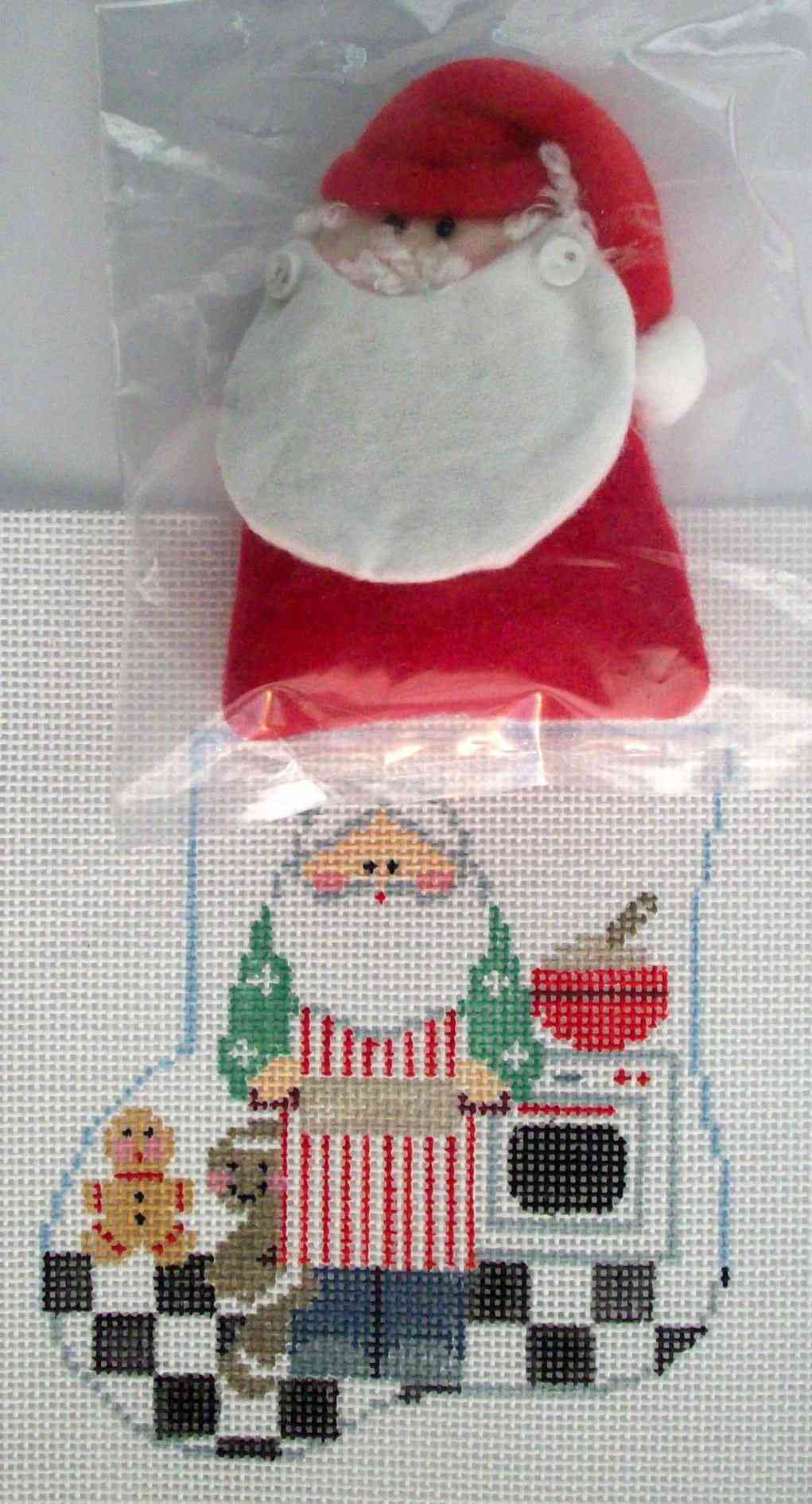 click here to view larger image of Baking Cookies w/Santa Mini Sock (hand painted canvases)