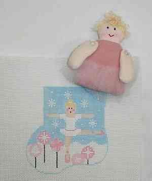click here to view larger image of Ballerina w/Ballerina Mini Sock (hand painted canvases)