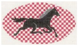click here to view larger image of Horse on Red Check (hand painted canvases)