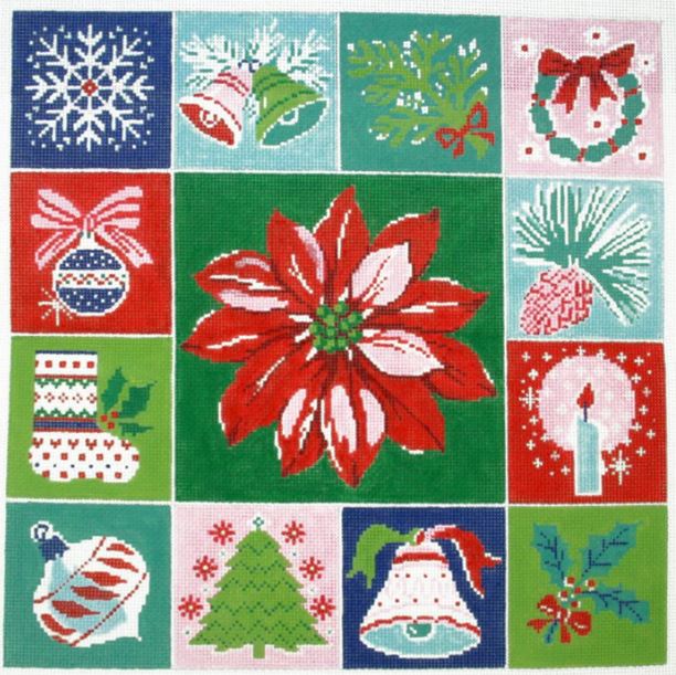 click here to view larger image of Holiday Pillow (hand painted canvases)