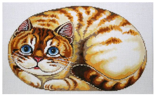 click here to view larger image of Cat Pillow (hand painted canvases)