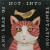 click here to view larger image of Lead Us Not Yellow Cat (hand painted canvases)