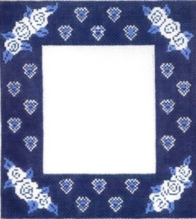 click here to view larger image of Frame - Blue/White (hand painted canvases)