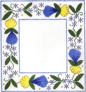 click here to view larger image of Frame - Blue/Yellow/White (hand painted canvases)