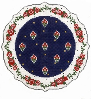 click here to view larger image of French Plate - Red/Blue/White (hand painted canvases)