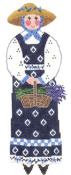 click here to view larger image of ​Garden Lady w/Lavender - Blue (hand painted canvases)
