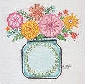click here to view larger image of Mason Jar Bouquet (hand painted canvases)